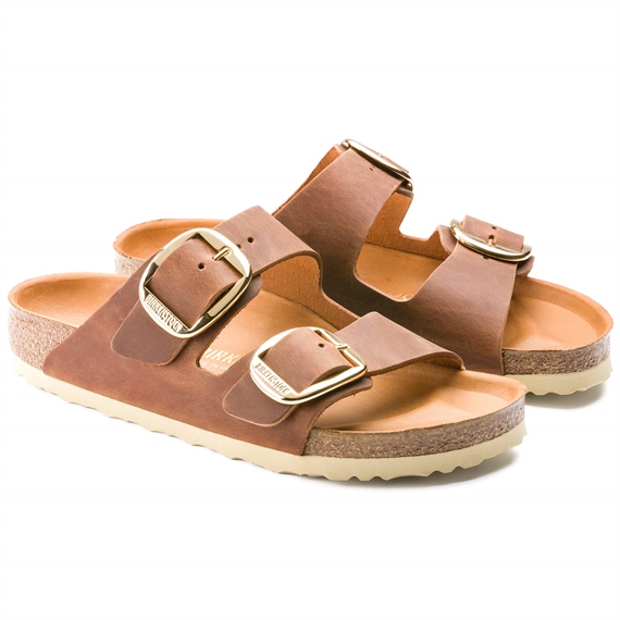 Birkenstock Arizona Big Buckle Sandaler, Cognac